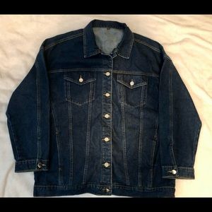 Long Jean Jacket - trucker style - Size XL